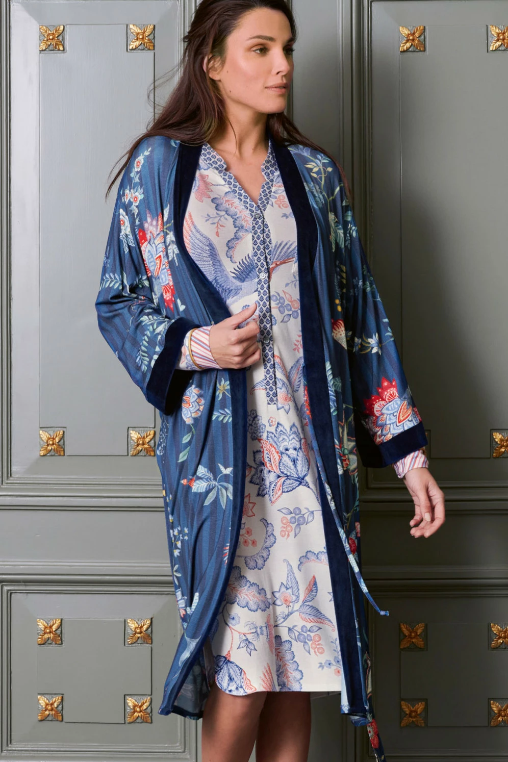 Pip Studio: Nightwear 2021-2 Diogo Royal Birds Nightdress 3 Pip Studio: Nightwear 2021-2 Diogo Royal Birds Nightdress