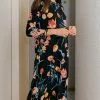 Hutschreuther: Classic Kleid Lang, Blumenprint